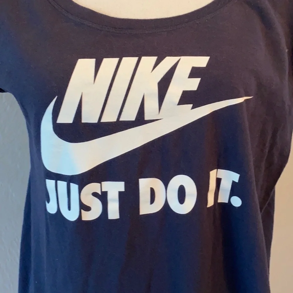 NIKE Blue JUST DO IT w swoosh in white SZ XL